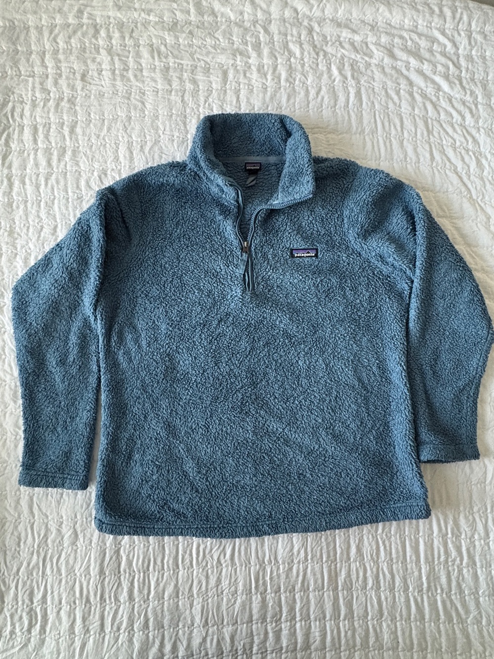 Patagonia Men's Blue Sherpa Quarter-Zip Fleece Pullover